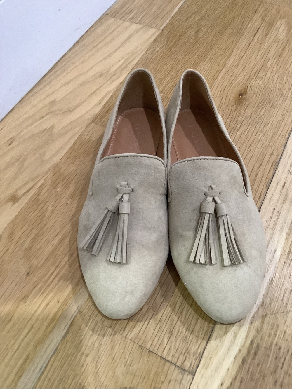 J. Crew Women's Suede Tassel Loafers in Light Beige